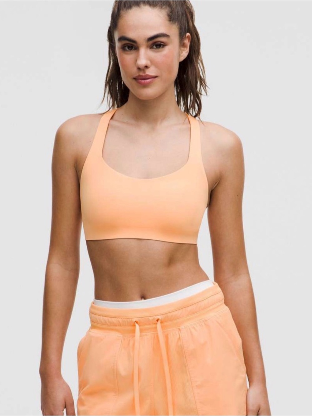 LULULEMON FLEXYFLEX STRAPPY BRA A-C CUPS IN ROCK MELON SIZE SMALL/MEDIUM